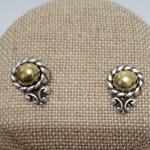 Brighton Moonglow Vintage Two Tone Stud Earrings